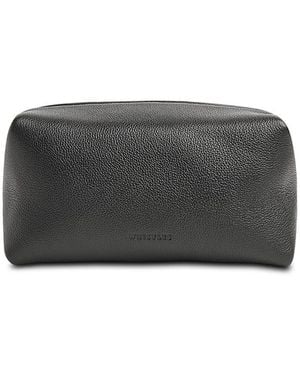 Whistles Ria Leather Zip Pouch - Gray
