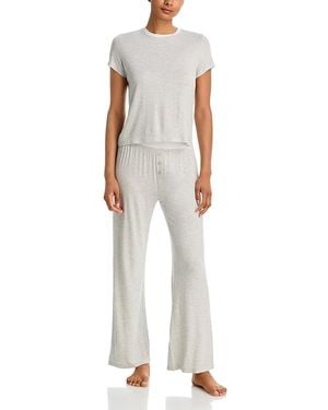 Aqua Great Escape Tee & Pants Pajama Set - White