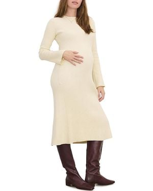 Hatch Collection The Odette Ribbed Midi Maternity Dress - Natural