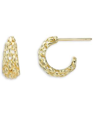 Zoe Lev 14K Woven Round Earrings - Metallic