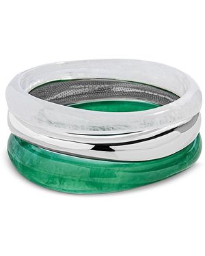 BaubleBar Raven Resin Bangles, Set Of Three - Green
