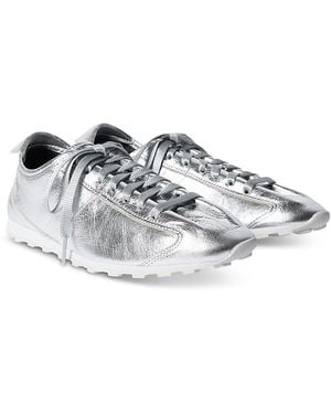 Jacquemus The Tennis Metallic Leather Sneakers - White