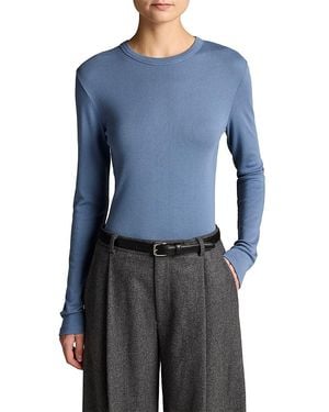 Vince Essential Long Sleeve Crewneck Tee - Blue