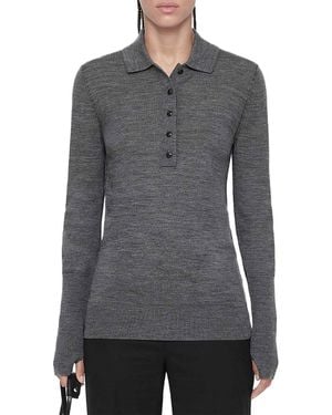 AllSaints Martel Wool Polo Sweater - Gray