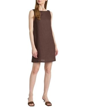 Santorelli Jaclyn Sleeveless Shift Linen Dress - Brown