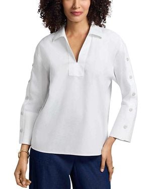 Foxcroft Lainey Poplin Top - White