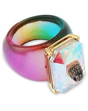 Kurt Geiger Signature Eagle Stone Cocktail Ring - White