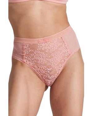 Peachaus Betony Recycled-Tulle High-Rise Underwear - Pink