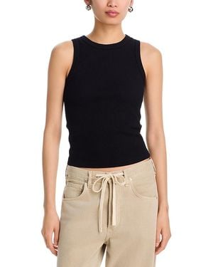 PERFECTWHITETEE Daphne Ribbed High Neck Tank - Blue