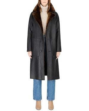 Hiso Zira Reversible Shearling Coat - Black