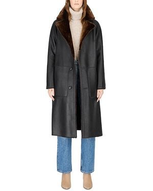 Hiso Zira Reversible Shearling Coat - Black