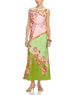 Saloni Gwen Silk Dress - Green