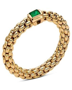 Fope 18K Souls Emerald Flex'It Ring - Metallic