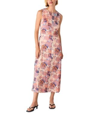 Whistles Floral Textured Midi Dress - Pink