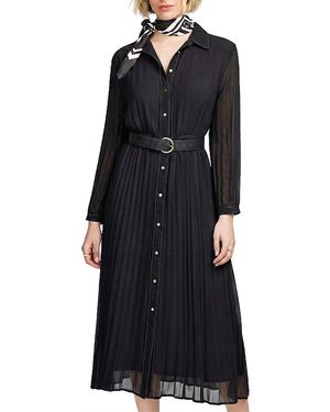 Elle Collection Woven Pleated Dress - Black