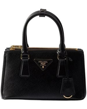 Prada Galleria Patent Saffiano Leather Mini-Bag - Black