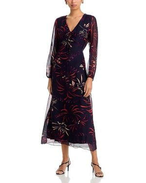 La Fee Maraboutee Printed V Neck Dress - Blue