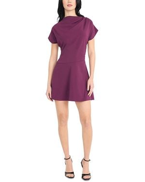 Donna Morgan Cowl Neck Mini Dress - Purple
