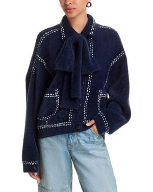 Essentiel Antwerp Ihoops Collared Bow Cardigan - Blue