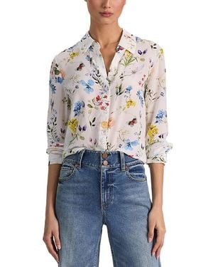 Alice + Olivia Alice And Oliva Willa Silk Shirt - Blue