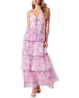 Astr Daytona Pleated Maxi Dress - Pink