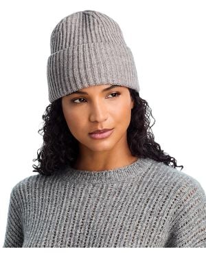 Aqua V Fraas Solid Rib Knit Cuff Hat - Gray