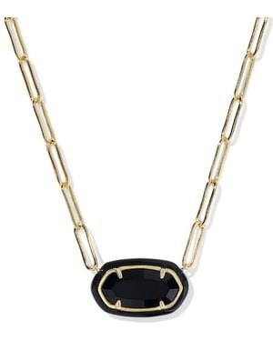 Kendra Scott Elisa Enamel Frame Paperclip Necklace, 15-17L - White
