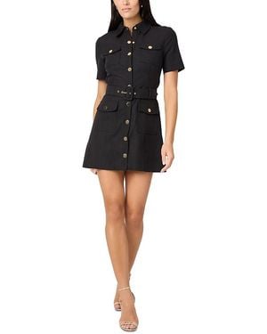 Toccin Lydia Short Sleeve Belted Mini Dress - Black