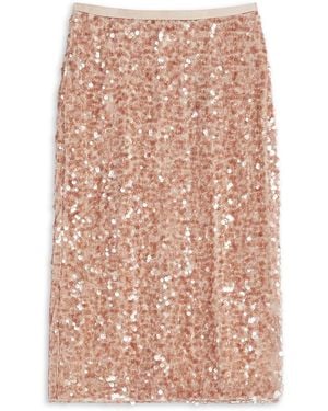 Weekend by Maxmara Sequinned Midi Skirt - Pink