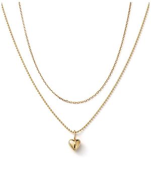 Ana Luisa 10K Beaded Heart Set - Metallic