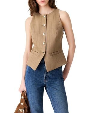 Maje Lipania Pinstriped Vest - Blue