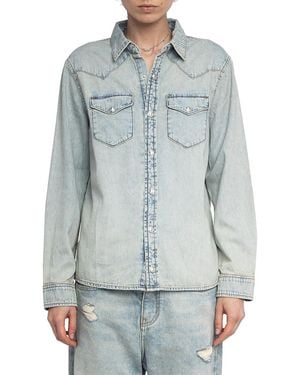 Zadig & Voltaire Saby Studded Denim Jacket - Blue