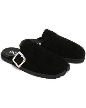 Naked Wolfe Lola Suede Mules - Black