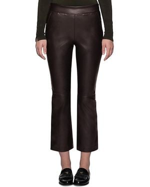 Hue Faux Leather Cropped Leggings - Black