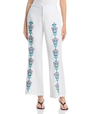 Johnny Was Boheme Linen Flare Pants - Blue
