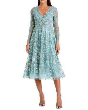 sachin and babi light blue dress mac duggal flutter sleeve: Dresses For Women