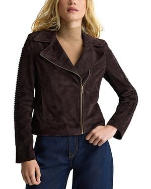 St. John Suede Biker Jacket - Black