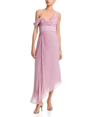AMUR Joelle Pleated Drape Dress - Pink