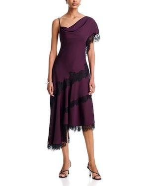 BCBGMAXAZRIA Calla Lace Trim Midi Dress - Purple
