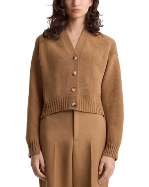 FFORME Enika Wool & Cashmere Cropped Cardigan - Brown