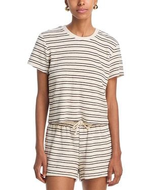 PERFECTWHITETEE Stripe Loop Terry Tee - White