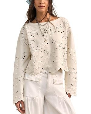 Free People Iris Cotton Eyelet Sweatshirt - Natural
