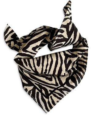 lescarf Zebra Print Cotton Bandana - Black