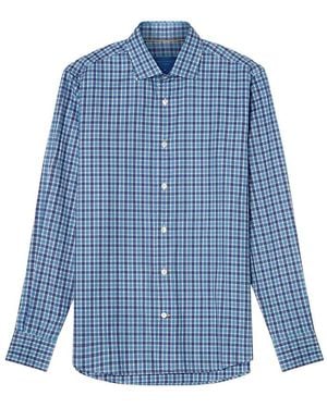 Robert Talbott Reynolds Ultra Light Weight Brushed Multi Check Shirt - Blue