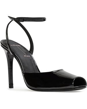 Black Suede Studio Square Toe Sandals - Black
