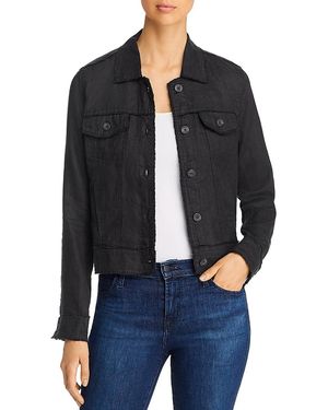 Tommy Bahama Two Palms Raw-Edge Linen Jacket - Black