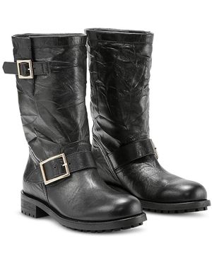 Jimmy Choo Biker Mid Buckle Boots - Black