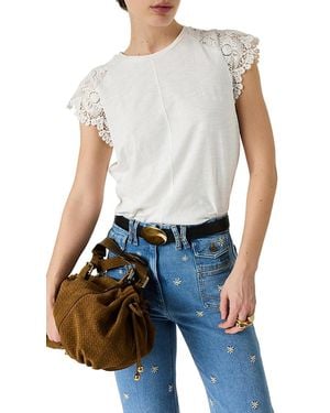 Gerard Darel Mishaelle Lace Sleeve Tee - Blue