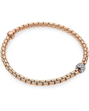 Fope 18K Rose Eka Diamond Flex'It Bracelet - Metallic