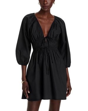 Wayf Leighton Poplin Mini Dress - Black